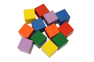 Packaging of Baby's First Blocks by Haba includes 12 colorful blocks in green, yellow, red, blue, purple, and orange