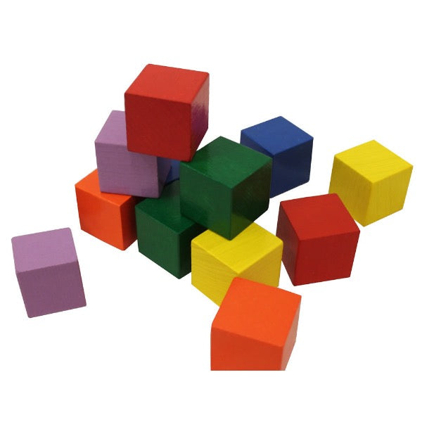 Packaging of Baby's First Blocks by Haba includes 12 colorful blocks in green, yellow, red, blue, purple, and orange