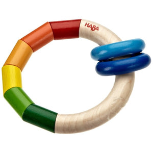 Classic wooden Haba ring Kringelring rainbow wooden teething ring for babies