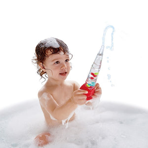 hape squeeze and squirt bath toys measure approximately 2.5 inches by 10 inches