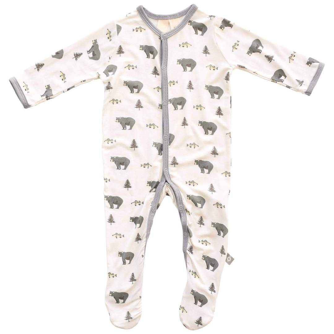 kite baby footed sleepers are made from 97% bamboo rayon, 3% spandex
