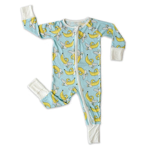 Little Sleepies Bamboo Viscose One Piece Pajamas shown in Petal Hop To It Easter print, on pink
