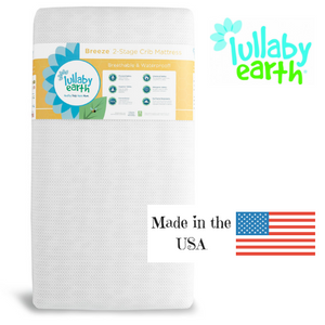 Lullaby Earth Breeze Breathable 2-Stage Crib Mattress is made in the USA
