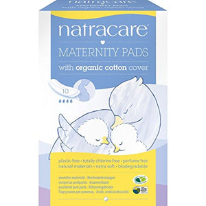 Natracare organic maternity pads in the box- 10 pack