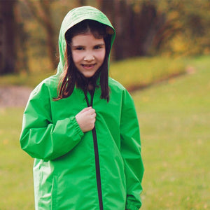 oaki wear rain jacket shell in valley green solid color
