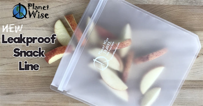 planet wise leak proof snack size bags with snack contents