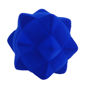 Rubbabu Whacky Balls Natural Rubber Royal Blue ball with pyramid design