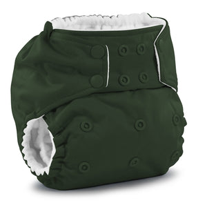 Rumparooz One Size Pocket Diaper in Snaps, Solid color Tadpole Green shown