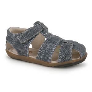 See Kai Run Toddler Sandals, shown in Jude IV  Gray Canvas Style, side view