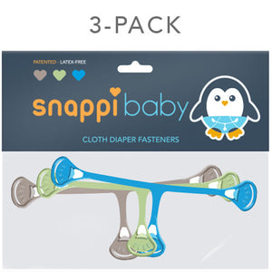 Snappi Diaper Fastener 3 pack - Orchid Purple, Bamboo Green, Baltic Grey
