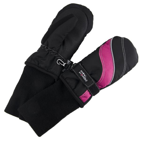 thumbnail image 2 of SnowStoppers Kids Waterproof Winter Mittens - Extra Long Cuff Stays On, Medium Size 2-5 Years, Pink Fuchsia 2 of 14