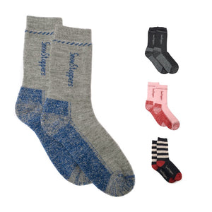 snow stoppers alpaca wool socks are available in 4 sizes and a variety of color choices