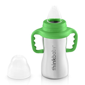 Thinkbaby stainless steel sippy cups, see through cap, holds 9 ounces