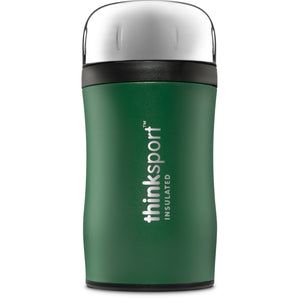 thinksport insulated 17 oz food container with built in spork  in green