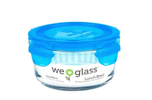 wean green glass lunch bowls hold 12 ounces and a choice of colorful easy lock lids