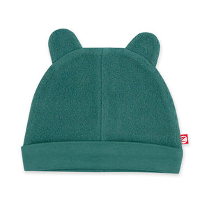 Zutano copie fleece infant hat shown in  heather mocha